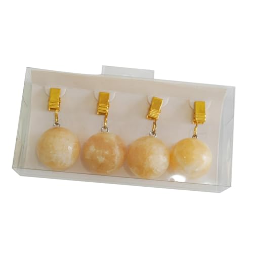 4 Pesi per Tovaglia, Sfere Rotonde per Tovaglia, con Clip Antiruggine, Appendini per Bandiere E Tende da Picnic, Giallo