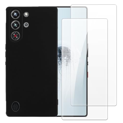 Shantime �P�[�X�{2�����苭���K���X�Z�b�g ZTE Nubia Red Magic 10 Pro 5G �Ƃ̌݊������� �ϏՌ��J�o�[���S�ʕی�X�N���[���v���e�N�^�[(�u���b�N)