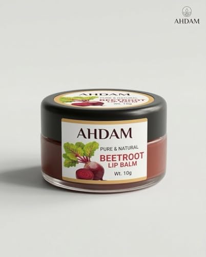 Image of AHDAM Beetroot Blast Lip Balm with SPF /Formulated with Beetroot Extracts, Olive Oil, Shea Butter, Vitamin E, and Avocado Oil /Best for both women and men / 10gms
