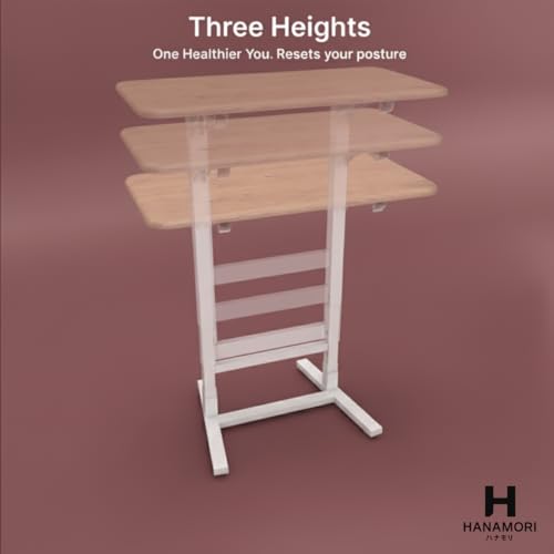 Image of Hanamori Rise: (Self-Installing) Height Adjustable Table - 3 Heights | Foldable - No Tools Needed Setup | Desk for WFH and Work | Study Table | Work Desk for Laptop /PC