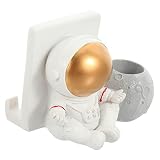 FUNNETOYU Astronauten Handyhalter Schreibtisch Organizer Resin Dekor Cartoon Modell Handyständer...
