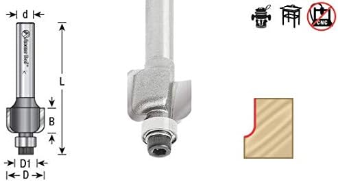Amana Tool - MRZ0304 Carbide Tipped Miniature Cove 1/8 Radius x 9/16 Dia x 3/8 x 1/4"