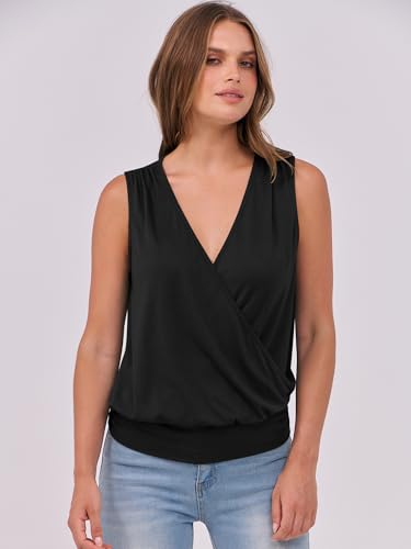 ANRABESS Womens V Neck Tank Tops Wrap Banded Hem Shirts Sleeveless Ruched Going Out Blouse 2025 Summer Fashion Clothing4