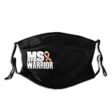 Ms Warrior Multiple Sclerosis Awareness Face Mask, Washable Reusable Scarf Fashion Dustproof Balaclavas With 2 Filters For Men Women Adults