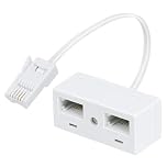 1 Pcs BT Telephone Splitters 2 Way Sockets, Splitter UKTelephone Adapter, UKTelephone RJ11 Male Plug to Double Female Socket Extender, for UKLandline Telephone FAX Modem Cable Adapter and Converter