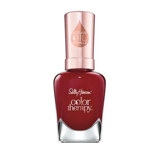 Sally Hansen Color Therapy Nagellack mit Arganöl Unwine’d, Weinrot, sofort pflegender Farblack mit glänzendem Finish, Nr. 370, 1 x 14 ml