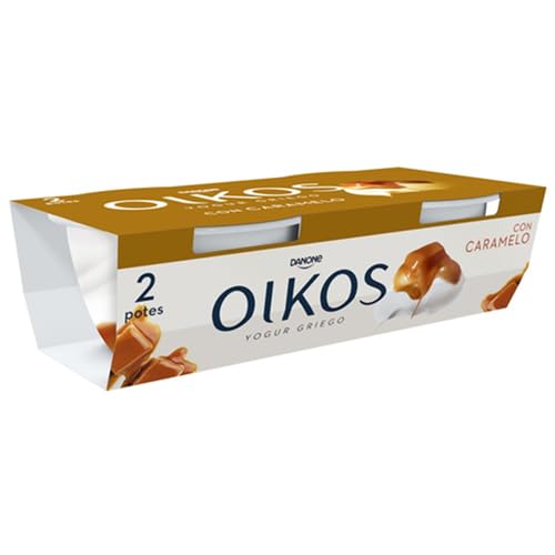 OIKOS Yogur griego 2x110 Danone (Pack de 6 Und.) REFRIGERADO (Yogur griego con caramelo)