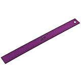 Tamaño: 30 cm de largo JAM PAPER Regla de Acero Inoxidable - 30 cm - Regla de Metal con Material Antideslizante - Púrpura Metálico - Vendido individualmente