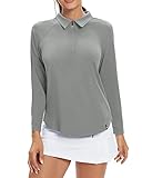 Poloshirt damen langarm-----Klassische Damen Langarm-Polohemden mit 1/4 Reißverschluss, einfarbig, langärmlig, der vordere Reißverschluss wird bei Bedarf belüftet. Zur Verbesserung der Atmungsaktivität geöffnet, erhöhter Kragen, um den Hals morgens und abends warm zu halten.