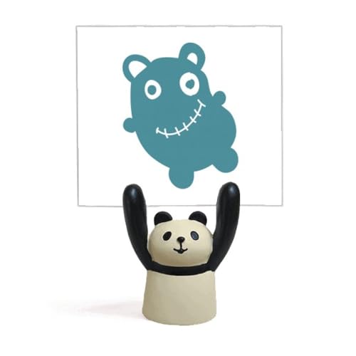 Support de mémo ours en résine mignon pince note de bureau style panda