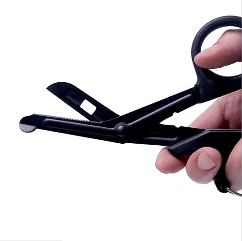 Feloyal Schere Scissors EMT Bent 7,7 Zoll Matt Titanbeschichteter Edelstahl Schere oder Gaze (Schwarz)