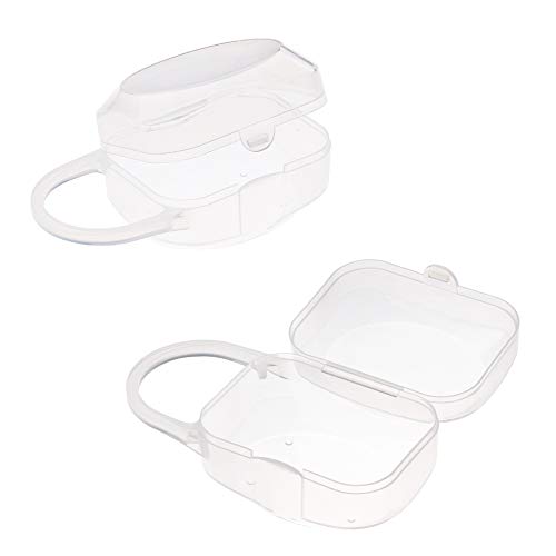 Accmor Pacifier Case, Pacifier Holder Case with Handle, BPA Free Universal Pacifier Container Box for Travel, Transparent, 2 Pack - Thumbnail 3