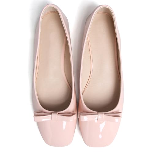 Image of Dear Time Women's Casual Foldable Ballet Flats Square Toe Ballerina Flats Shoes Comfortable