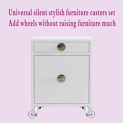 Jgjc JGJC-306 Swivel Caster Wheels Set Of 4, 1.5 Inch Small Casters Furniture Wheels 4 Pack, Crystal Clear Polyurethane Castor Wheels For Furniture, Heavy Duty Plate Casters Cabinet Wheels Replacement thumb #7