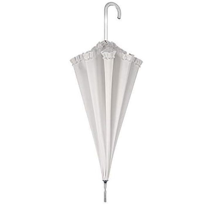 2X Ombrello da sposa bianco elegante, romantico e pratico, ideale per matrimoni e servizi fotografici circa 90 cm di diametro
