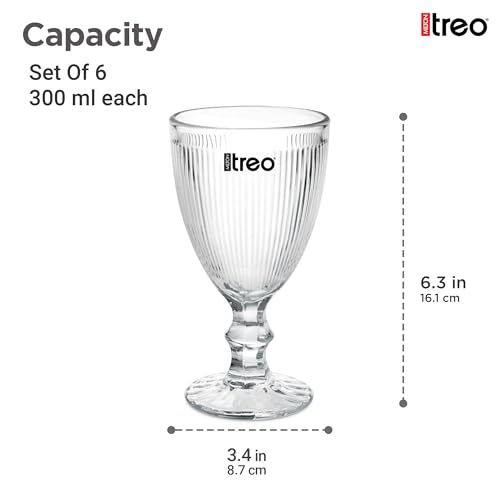 Image of Treo by Milton Glace Goblet 300 ml I Tall Dessert Bowls with Wide Mouth for Easy scooping Ideal for Serving Sundaes ice Cream or Layered Desserts I for cafes, Parties, or Treats at Home I Set of 6