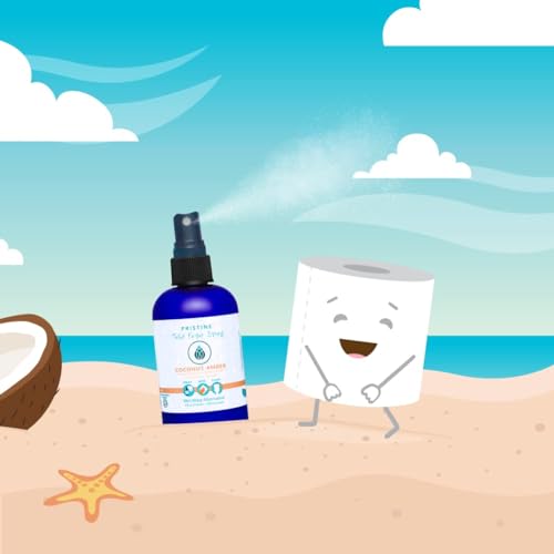 Image of PRISTINE Toilet Paper Spray - As Seen on Shark Tank, More Natural Personal Cleansing Wipes & Flushable Wet Wipes Alternative, Spray Toilet Paper to Create Flushable Wipe, Coconut Amber, 4 fl oz