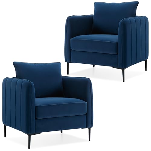 Sillón Plegable Terciopelo Azul miniatura 1