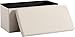 Zedelmaier Sitzbank Sitzwürfel mit Stauraum Plüschstoff Fußbank Truhen Aufbewahrungsbox faltbar belastbar bis 300 kg, Deckel abnehmbar, 76 x 38 x 38 cm (Beige-76)