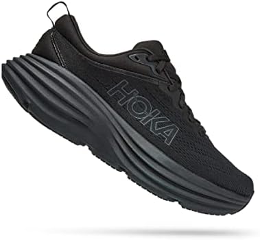 HOKA ONE ONE Bondi 8 Womens Shoes Size 9.5, Color: Black/Black | Image 1