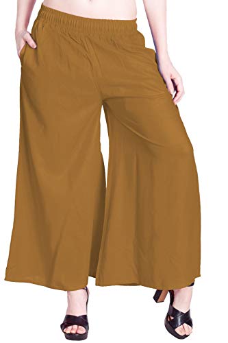ladyline Plain Rayon Palazzo Pants with Pockets - 24 inch Inseam