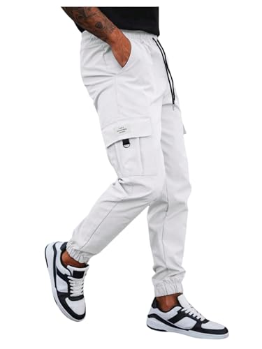 SHENHE Men's Cargo Pants Drawstring Joggers Tapered Pants Casual Work Travel Trousers