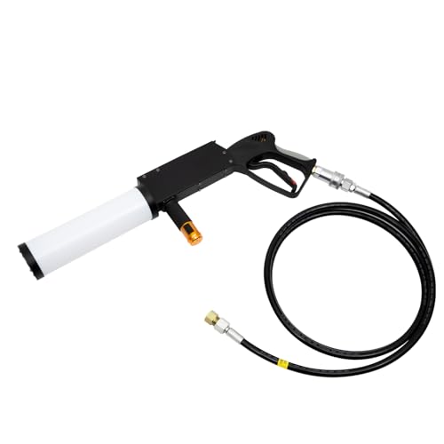 Pistola de niebla CO2 RGB con LED, cañón criogénico para efectos especiales en DJ, fiestas y escenarios, con manguera y adaptador, cambio automático de color, alcance de 6-10 metros miniatura 6