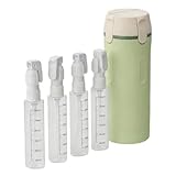 4 in 1 Travel Dispenser Bottle - Refillable, Travel Bottles Set for Toiletries, 4 Pack 30ML Travel Bottles for Toiletries, Shampoo, Body Wash and Conditioner (Green)