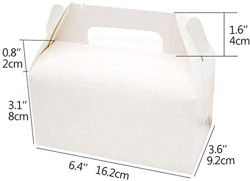 Funvalley Surperfect Treat Gift Boxes 20 Pcs - Hand-held Small Bakery Boxes- DIY Gift Presentation Box, Party Box for Cupcakes, Food, Party Favours with 20 Stickers