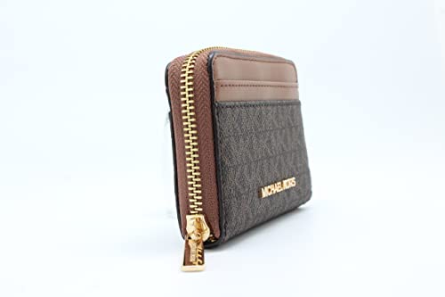Michael Kors Jet Set Travel Medium Zip Around Card Case Brown #TOP5