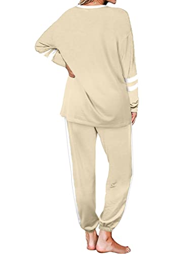 Image of Aloodor Sweatsuit for Women 2 Piece Outfits for Womens Crewneck Sweatshirts Pullover