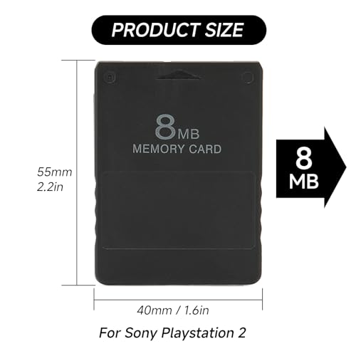 Image of PS2 Memory Card, High Speed Game Memory Card, 15% Speed Up Portable Memory Cards, Compatible with ABS PS2 Accessories Replacement for Saving Games and Information (8MB)