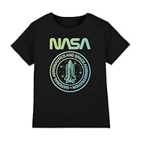Cotton Soul NASA National Emblem Gradient Boys T Shirt, Black, 9-10 Years