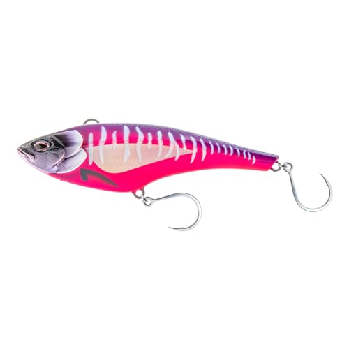 Nomad Design Madmacs - 160mm/6 Sinking High Speed - BKK Hooks - Trolling Minnow, Hot Pink Mackerel, (MADMACS160-HPM)