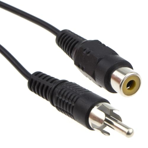 Einzelne Mono Chinch Cinch Verlängerung Kabel HI-FI/TV Audio Anschlusskabel Schwarz 3 m [3 Meter]