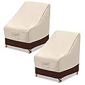 Vailge High Back Patio Chair Cover,Waterproof Outdoor Chair Covers,600D Heavy Duty High-Back Chair Outdoor Patio Furniture Cover - (2 Pack - 35" L x 28W x 35" H, Beige & Brown)