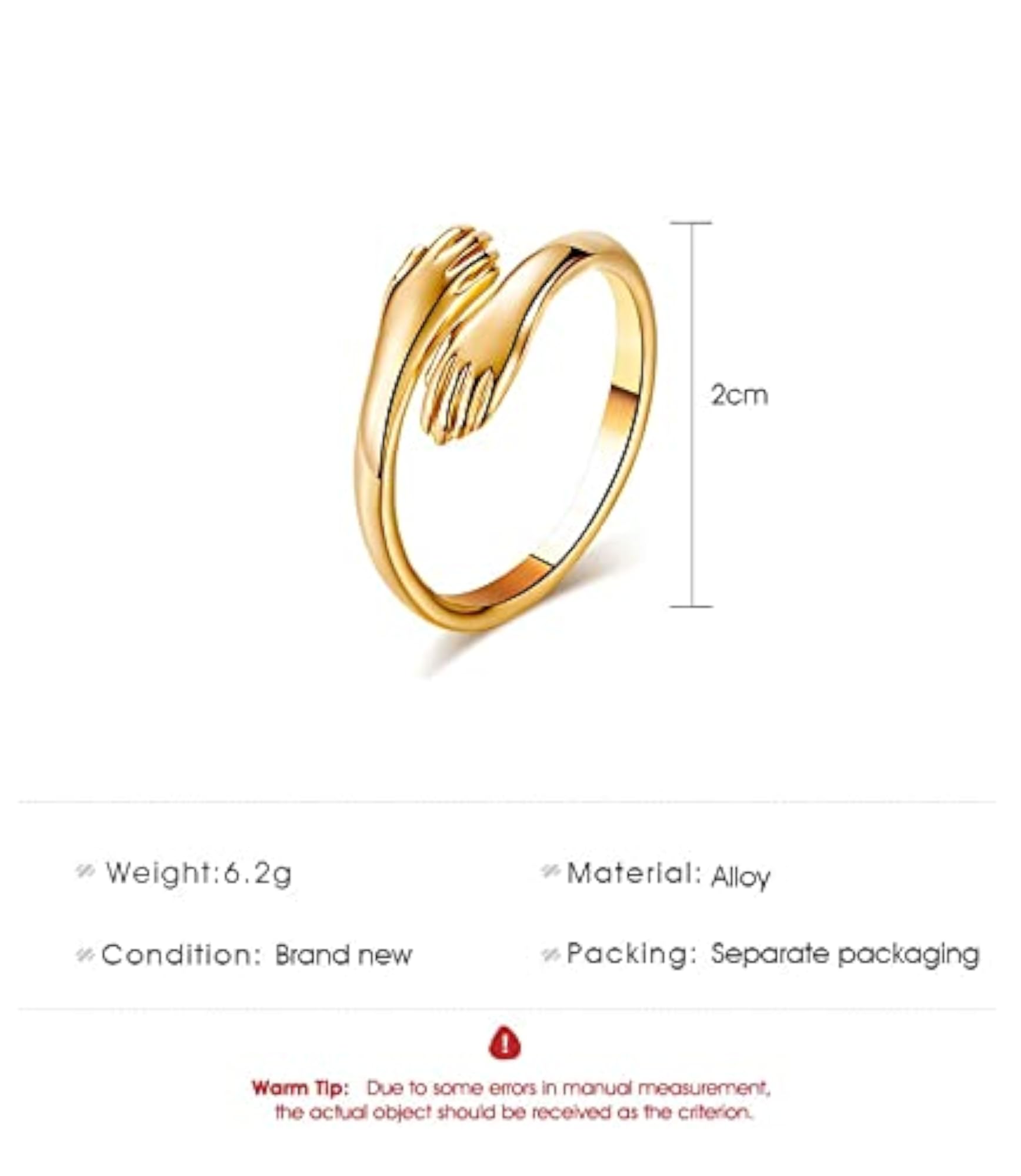 Plated Hug Ring for Women