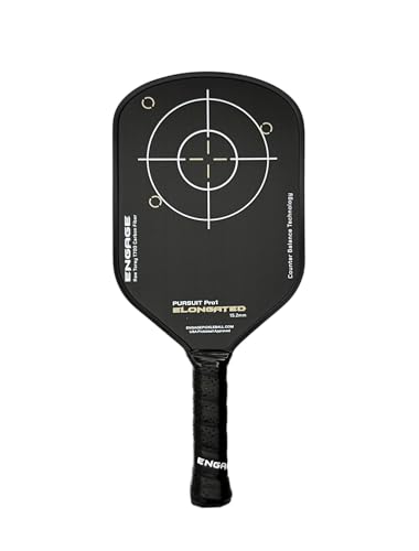 Engage Pursuit Pro1 Elongated 15.2mm Pickleball Paddle - Raw Carbon Fiber for Extreme Spin - MachPro...