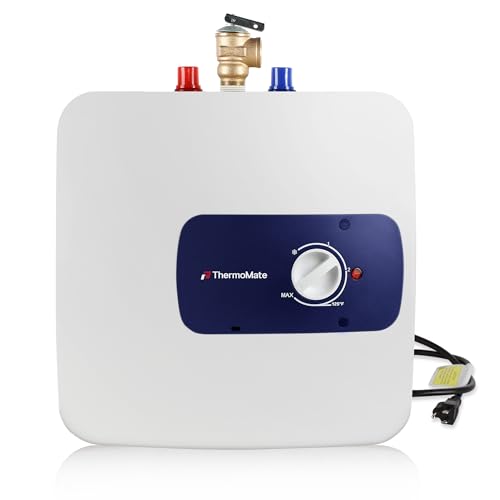 ThermoMate Mini Tank Water Heater Electric, 4 Gallons Small Under Sink Water Heater for Point of Use Instant Hot Water 110V 120V, Wall or Floor Mounted, UL Listed ES400