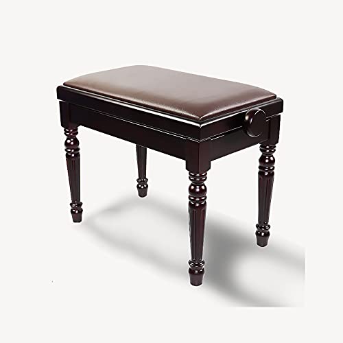 RWRAPS Taburete de Banco de Piano Ajustable en Altura Solo, Haya importada, Gran Capacidad de Carga (Caoba) (Caoba)