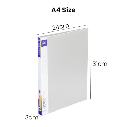 Image of Worldone A4 Size | Presentation Display Book File | Made of 1 mm Virgin PP Sheet | 60 Bound Top Loading Plastic Binder Sleeves | Ideal for Office, School & College | Grey (Pack of 1)