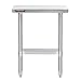 DuraSteel 30x12 Narrow Stainless Steel Table - NSF Small Food Prep Worktable - Counter Height Metal Side Station with Under Shelf - For Laundry Room, Kitchen, Outdoor Grill, Small Spaces
