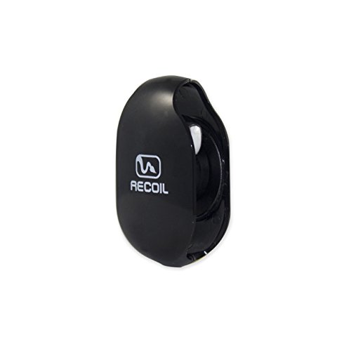 Recoil Automatic Cord Winder for Headphones, USB Cables and Phone, Tablet and Reader Chargers. No More Tangled Cords! The Original Retractable Cord Organizer. Black, Size Medium
