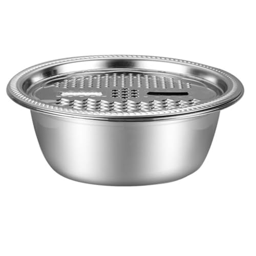 Hohopeti Juego de 2 Ralladores Inoxidables Multifuncional Lavabo de Acero Inoxidable de 26 CM y Bandeja Práctica para Cortar Frutas y Verduras en Cocina Utensilio Resistente al Desgaste