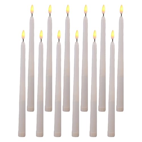 Vela LED de poste largo para decoración de Halloween y cenas románticas en casa, pack de 12 piezas