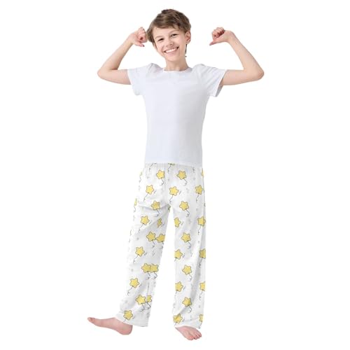 Pastel Star Balloon Doodle Boys Pants for Kids Jogger Pants with Pockets S-XL2
