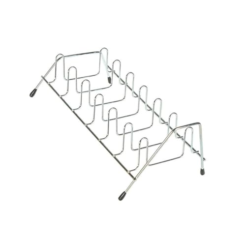 HIAKDOFT 2 pezzi Portapiatti in Acciaio Organizer da Cucina per Piatti e Ciotole Scolapiatti da Banco con Base Antiscivolo Supporto Singolo per Asciugatura e Conservazione