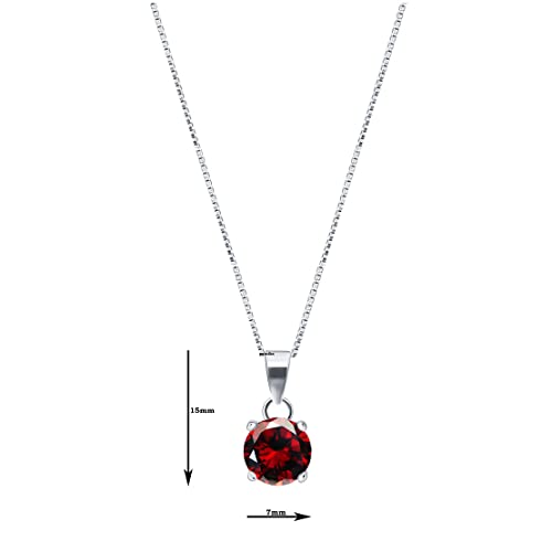 Image of Parnika 925 Sterling Silver Heart Solitaire Zircon Pendant for Women and Girls | Gift for Women n Girls | With Certificate of Authenticity | Pendant Only | Locket|