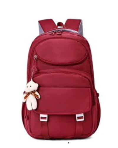 Mochila Juvenil Escolar Grande Resistente com Bolsos e Compartimentos (Vermelha)