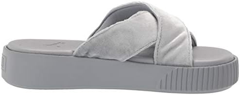 PUMA Women's PLATFORM VELVET Slide Sandal, Quarry, 10.5 | Image 5